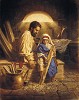 FATHER AND SON Canvas Framed Wood