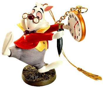 WDCC Disney Classics Alice in Wonderland White Rabbit No Time to Say Hello-Goodbye-Ornament Porcelain Figurine from The Disney Movie Alice in