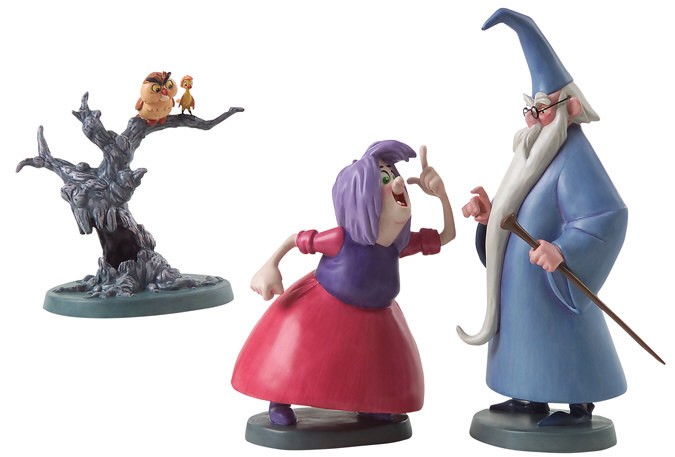 WDCC Disney Classics The Sword In The Stone Merlin Archimedes Wart And Madam Mim Porcelain Figurine