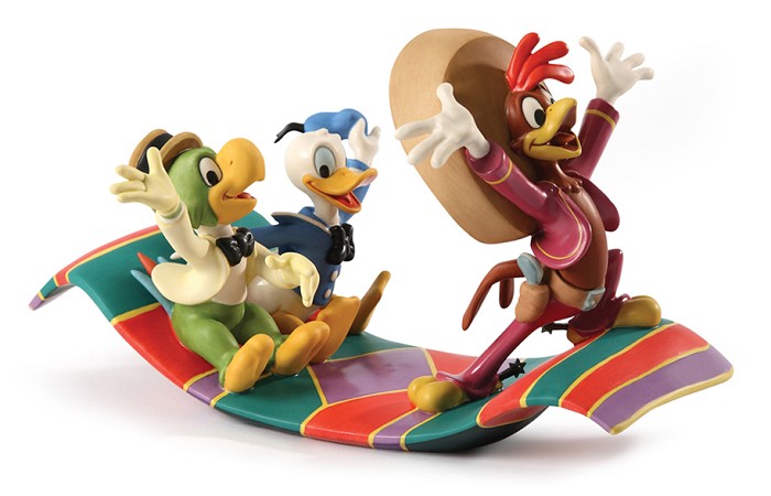 WDCC Disney Classics Three Caballeros Panchito, Donald and Jose Airborne Amigos Porcelain Figurine