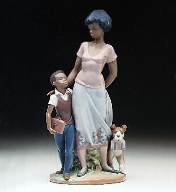 Lladro Black Legacy Ready To Learn Porcelain Figurine