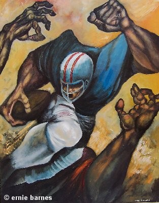 Ernie Barnes The Fullback Artist Signed Lithograph