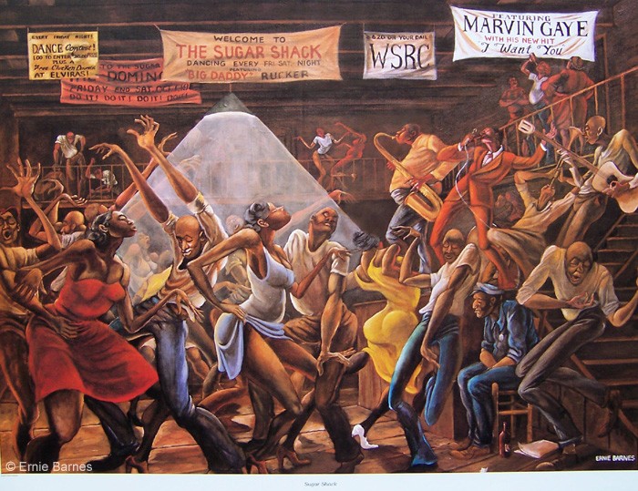 Ernie Barnes Sugar Shack Signed By Ernie Barnes African American