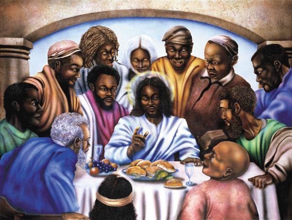 African American Last Supper Painting - Painting Watercolor