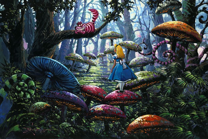 Disney Fine Art Limited Edition Canvas Dreaming In Color-Alice In Wonderland