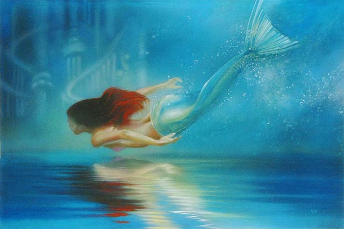 underwater painting mermaid