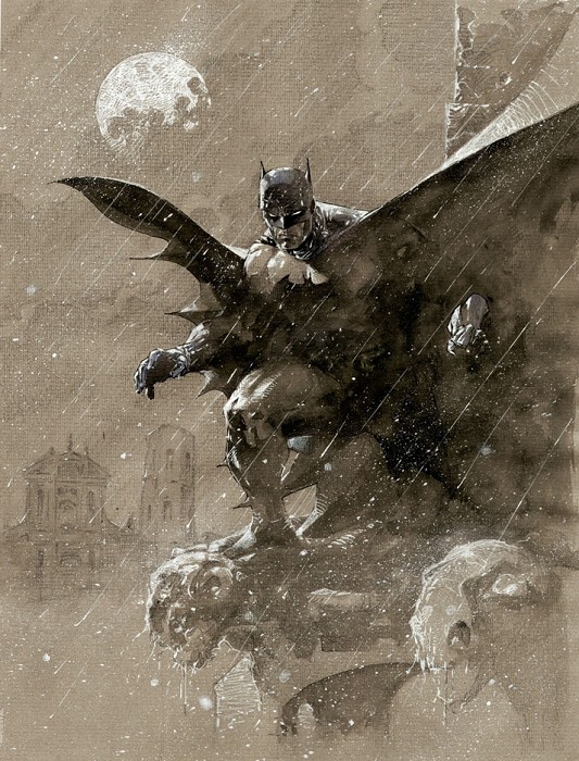 Jim Lee Batman Over San Prospero Giclee On Canvas Marvel DC Comics Fine Art