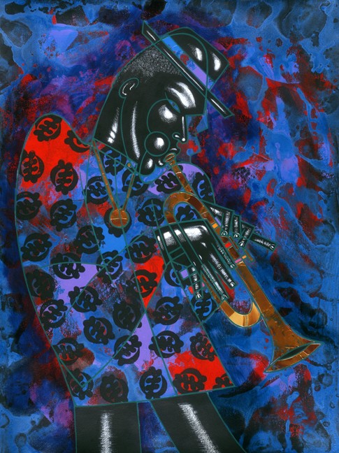 Larry Poncho Brown Just Coolin It Giclee On Paper Remarque African American Fine Art 