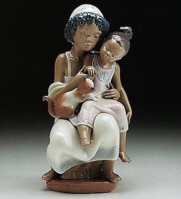 Lladro Black Legacy Soft Meow - 5995 Porcelain Figurine African American  Fine Art
