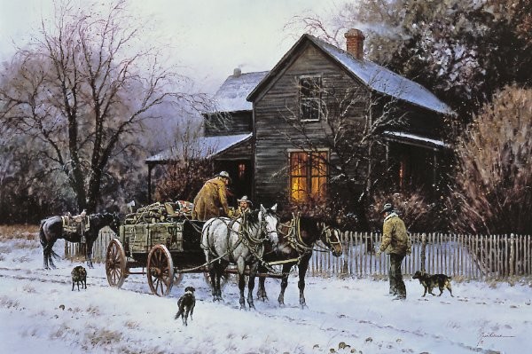 Martin Grelle Wagonload Of Warmth By Martin Grelle Canvas Artist Proof ...