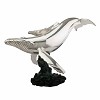 Silver Humpback Mother & Calf Whale Statue