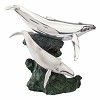 Silver Calf & Mother Humpback Whale Statue