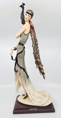 Giuseppe Armani Lady with Peacock 385c. Limited Edition Sculpture