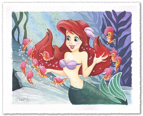 Michelle St Laurent Wonderful Things From The Little Mermaid  Hand-Embellished Giclee on Canvas