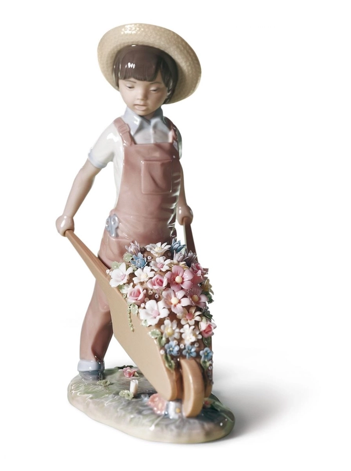 Lladro - WHEELBARROW WITH FLOWERS 