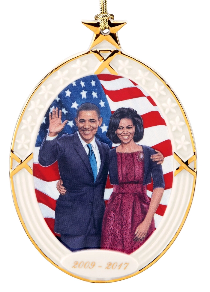 Ebony Visions - President Obama & The First Lady Ornament by Lenox