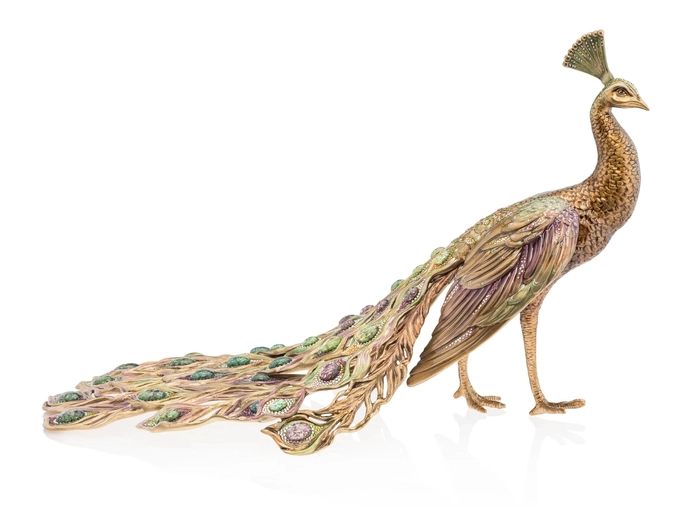 Jay Strongwater - Thesues - Grand Peacock Figurine 