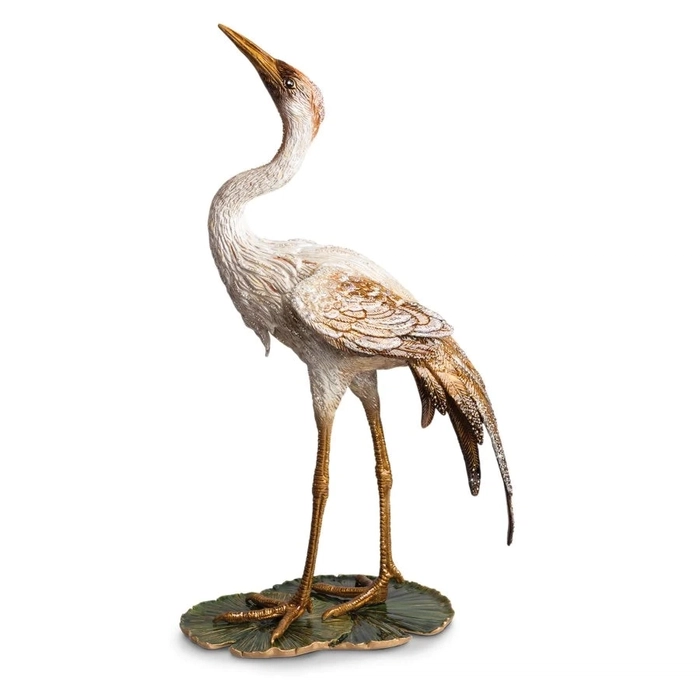 Jay Strongwater - Nelson Crane on Lily Pad Figurine