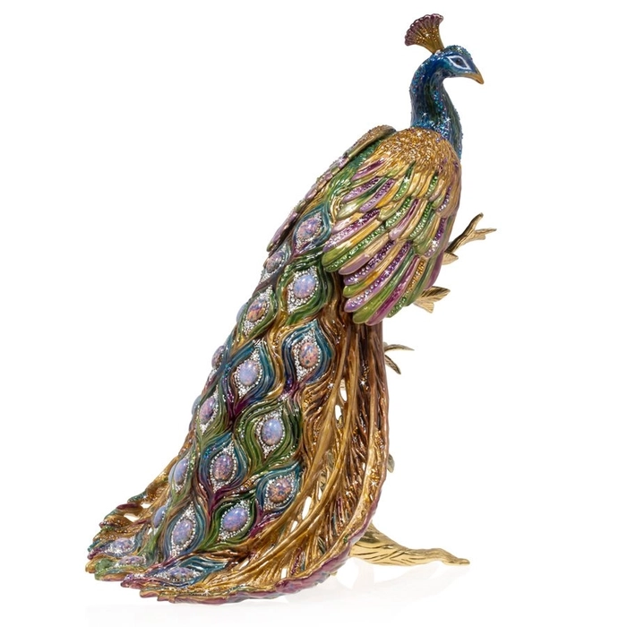 Jay Strongwater - Peabody - Grand Peacock On Branch