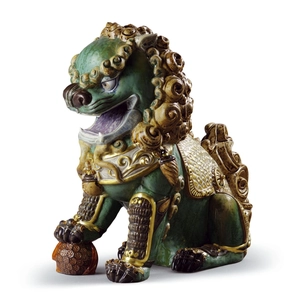 Lladro-Oriental Lion (Green)