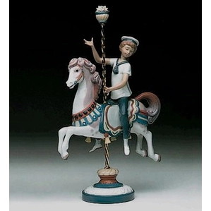 Lladro-Boy On Carousel Horse 1985-2000