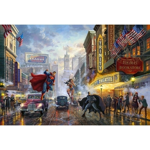 Thomas Kinkade DC Comics-Batman, Superman, and Wonder Woman