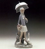 Lladro - Girl With Umberella And Geese - Open Box