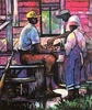 William Tolliver - Afternoon Checkers Artist Signed Lithograph Artist Proof