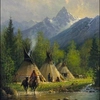 G Harvey - CAMP IN THE TETONS - 100x100