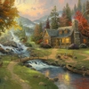 Thomas Kinkade - Mountain Paradise - 100x100