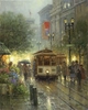 G Harvey - Cable Cars On Powell Street By G. Harvey Giclee On Canvas  Artist Proof