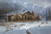 G Harvey - Line Shack Cowhands By G. Harvey Giclee On Canvas  Artist Proof