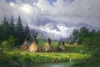 G Harvey - Peaceful Encampment By G. Harvey Giclee On Canvas  Artist Proof