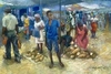 Brenda Joysmith - Sav Market Blue Giclee