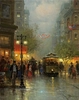 G Harvey - The Theater Crowd By G. Harvey Giclee On Canvas  Artist Proof