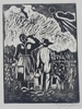 William Tolliver - Field Workers Woodcut PArtist Proofer Artist Signed