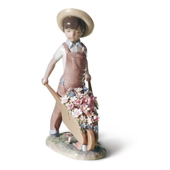 Lladro - WHEELBARROW WITH FLOWERS 