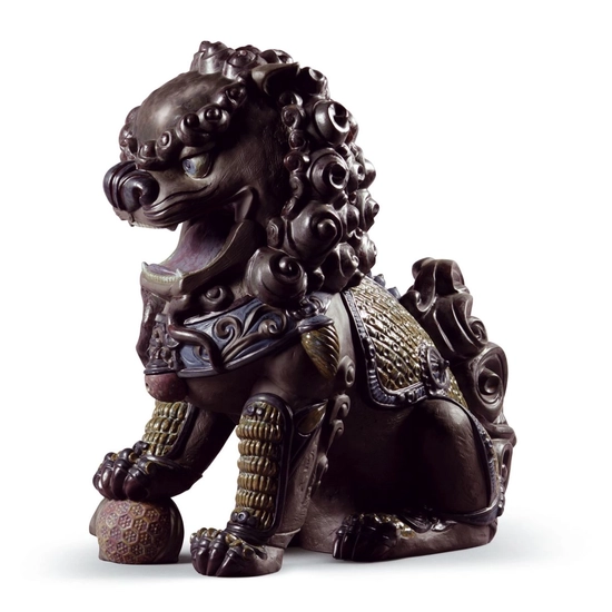 Lladro - Oriental Lion (Black)