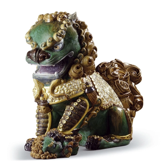 Lladro - Oriental Lioness (Green)