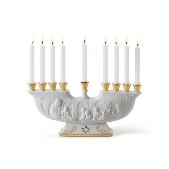 Lladro - Menorah Golden Lustre