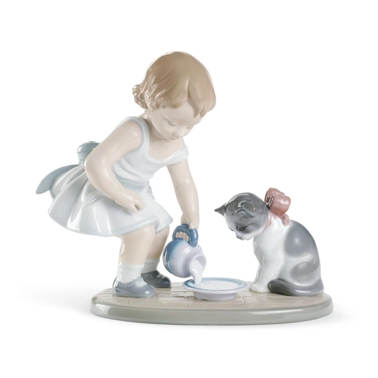 Lladro - Kitty's Breakfast Time