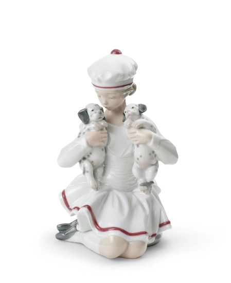 Lladro-Girl with Dalmatians