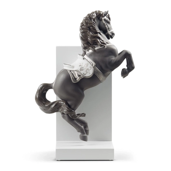 Lladro - Horse on Pirouette Silver Lustre