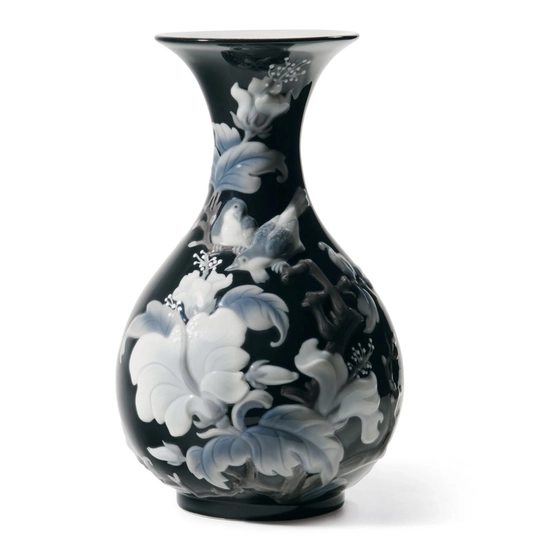 Lladro - Sparrows Vase Black