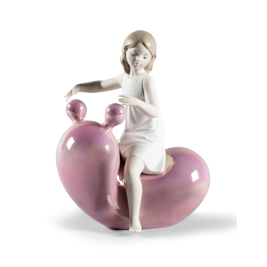 Lladro - My Seesaw Balloon Girl Pink