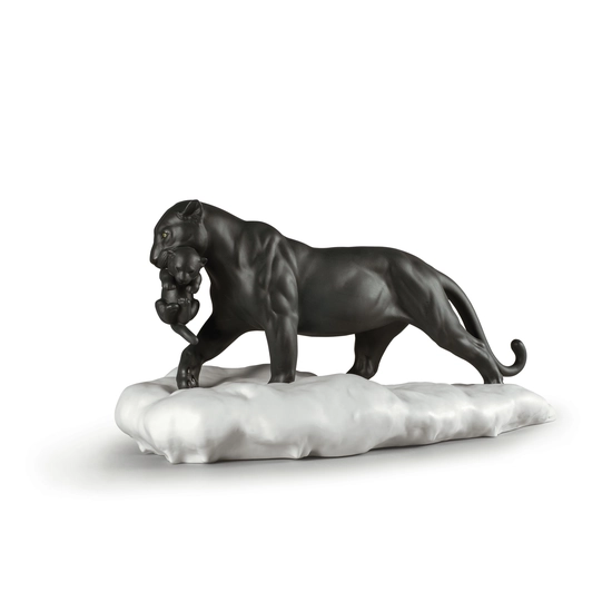 Lladro - Black Panther with Cub