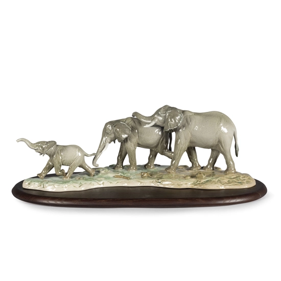 Lladro - We Follow in Your Steps Elephants