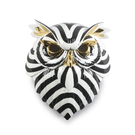 Lladro - Owl Mask. Black and Gold