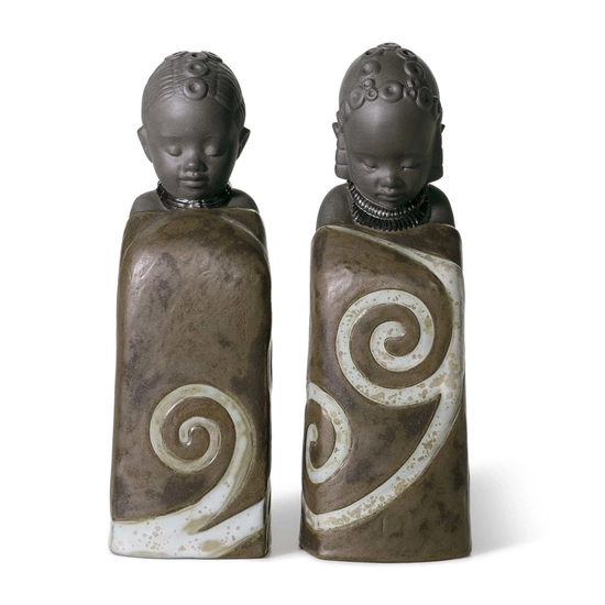 Lladro Pulse Of Africa - SALT & PEPPER SHAKERS PULSE OF AFRICA