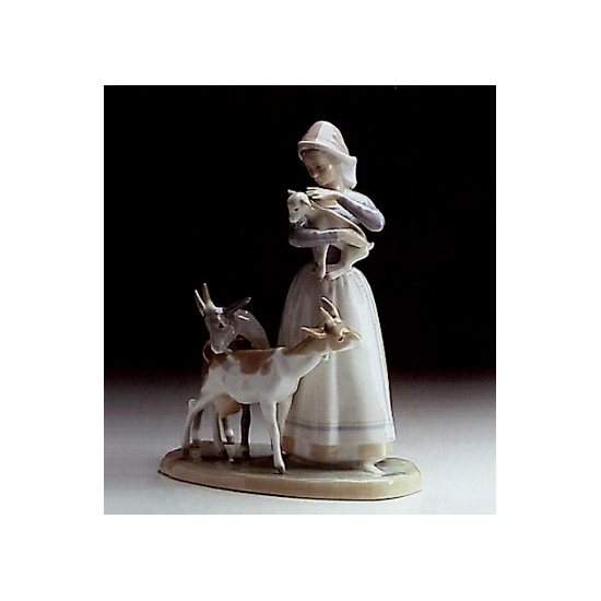 Lladro - Shepherdess With Goats 1969-87